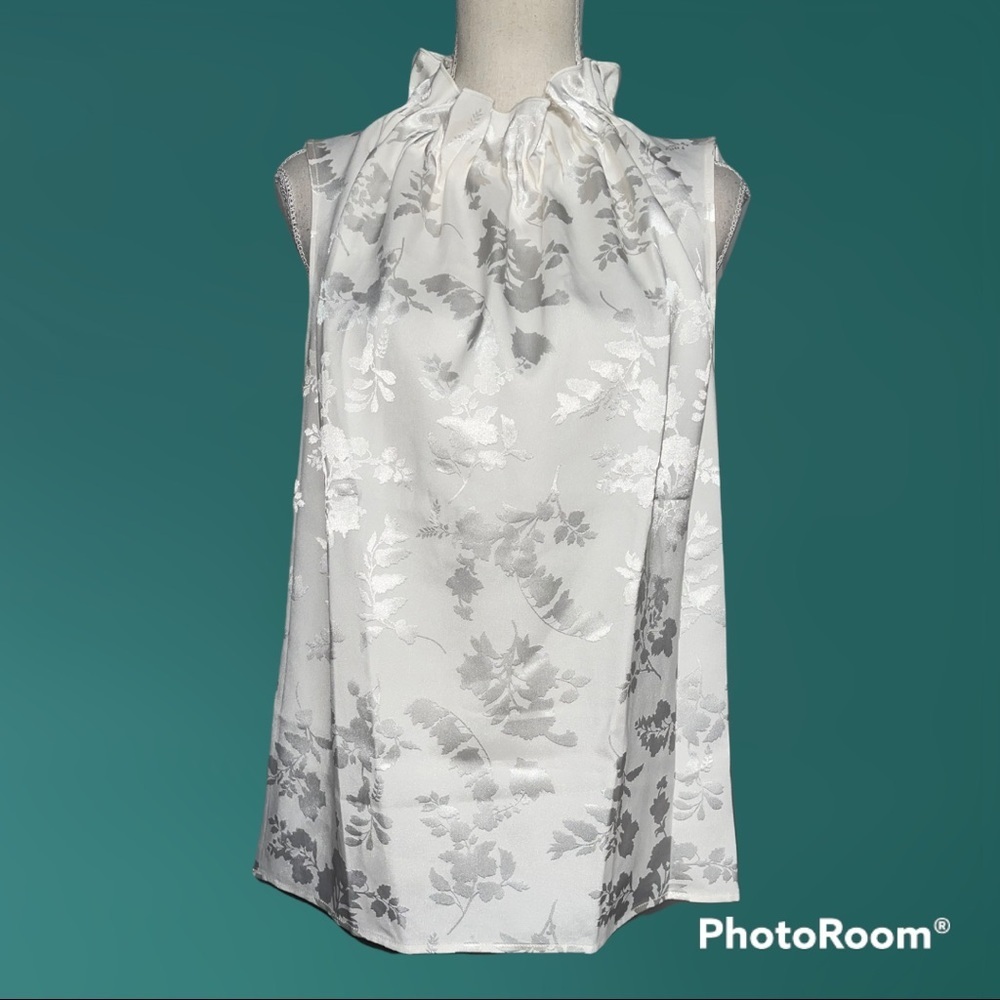 Ann Taylor Multi Floral Pleat Blouse